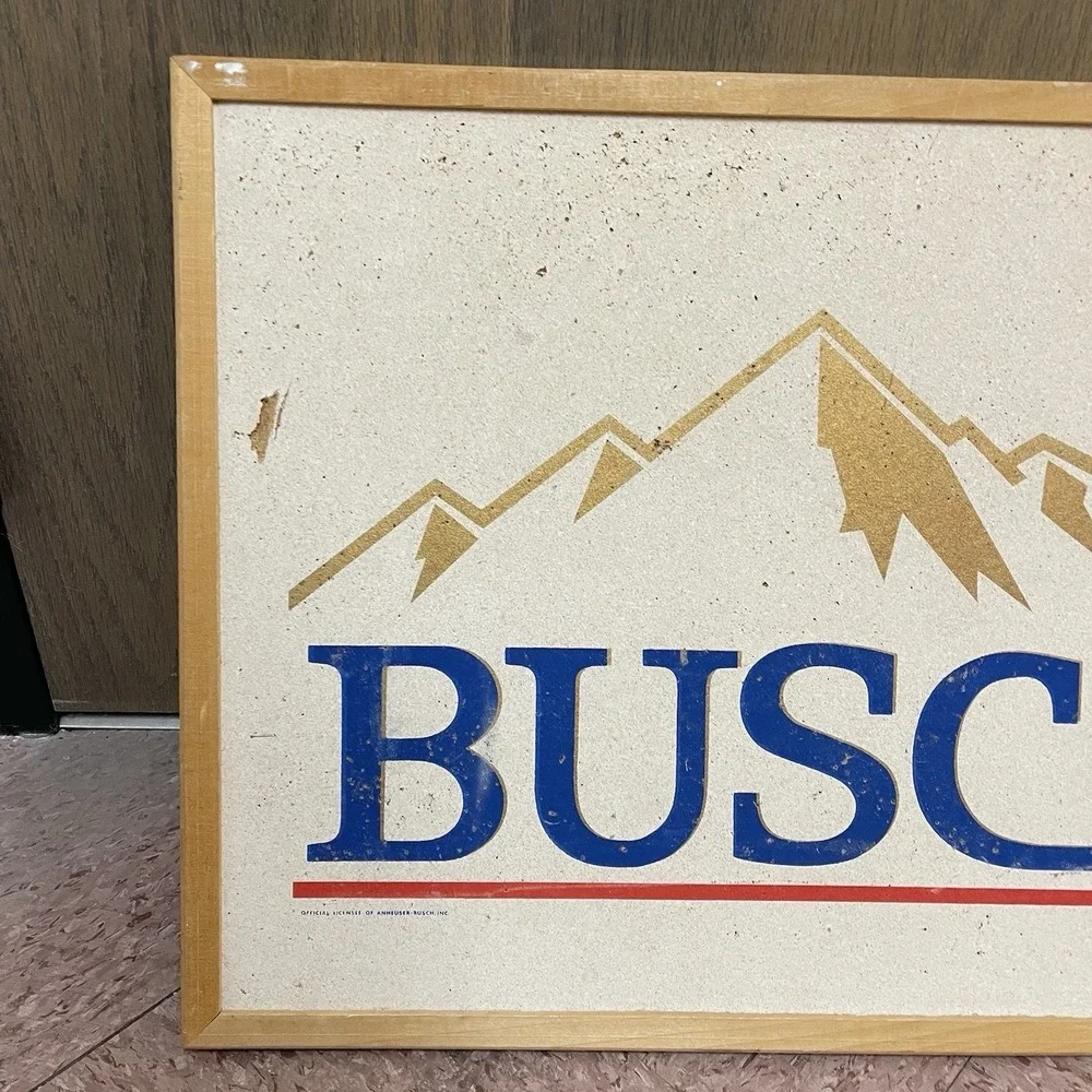 Vintage BUSCH‎ Beer Official Promo Cork Board Bulletin Bar Man Cave Office 24X16